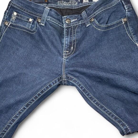 Miss Me Jeans Women’s 30 Easy Boot Cut Bling Flap Pockets JE5731E2L Denim - Picture 7 of 8